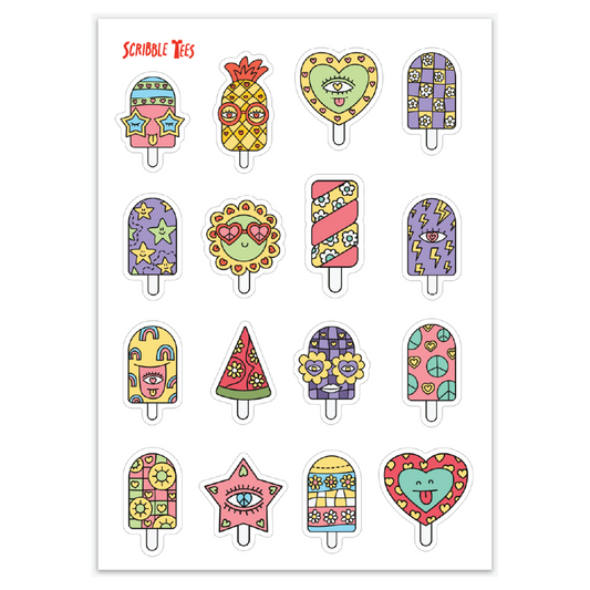 5x7 Popsicle Vinyl Sticker Sheet